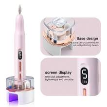 二合一电动美甲钻、UV美甲灯、USB充电式电动指甲锉抛光器套装，适用于亚克力凝胶指甲，美甲修脚工具，指甲打磨器，5档速度调节 - 18件套，包含指甲钻头和砂圈 - 彩色 - 查看 11