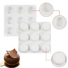 Mostsom Silicone Chocolate Half Round Mold Medium Semi Sphere Silicone Mold,Half Sphere Silicone BaFKing Molds For MaFKing Chocolate, Cake, Jelly, Dome Mousse (Oblate Spheroid A),OblateSpheroidA - 扁球體A - 查看 4