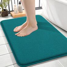 Thick Memory Foam Bath Mat Rug 24x16, Extra Soft Absorbent Bathroom Rug, Quick Dry Bath Mats, Non-Slip, Machine Washable Carpet For Bathroom, Tub And Shower, Home Decor Accessories, Deep Lake,24inchx16inch,DeepLake - 深湖 - 查看 1