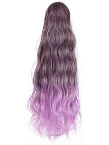 شعر مستعار اصطناعي للنساء بذيل حصان عالي مع ألوان متدرجة مبرزة، شعر طويل مجعد بنسيج موجي مائي، اكسسوارات شعر مشبك كبير لذيل الحصان والضفائر، مشابك شعر أنيقة للنساء