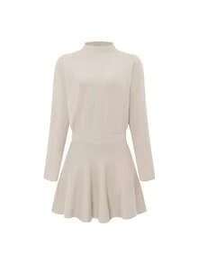 Robe pull pour femmes PoPoHouse, élégante et tempérée pour l'hiver, taille courte pour le travail. Tenues de printemps, tenues de la Saint-Valentin pour femmes, tenues de vacances pour femmes