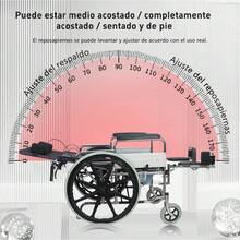 Silla De Ruedas Ligera Plegable Y Totalmente Reclinable - Negro1 - Ver 5