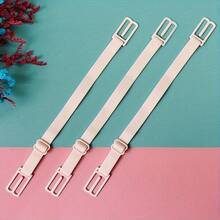 3个装文胸肩带夹，可调节弹性防滑文胸肩带固定器，内衣配件，带金属扣的文胸肩带扣，黑_白_米色 - 彩色 - 查看 10