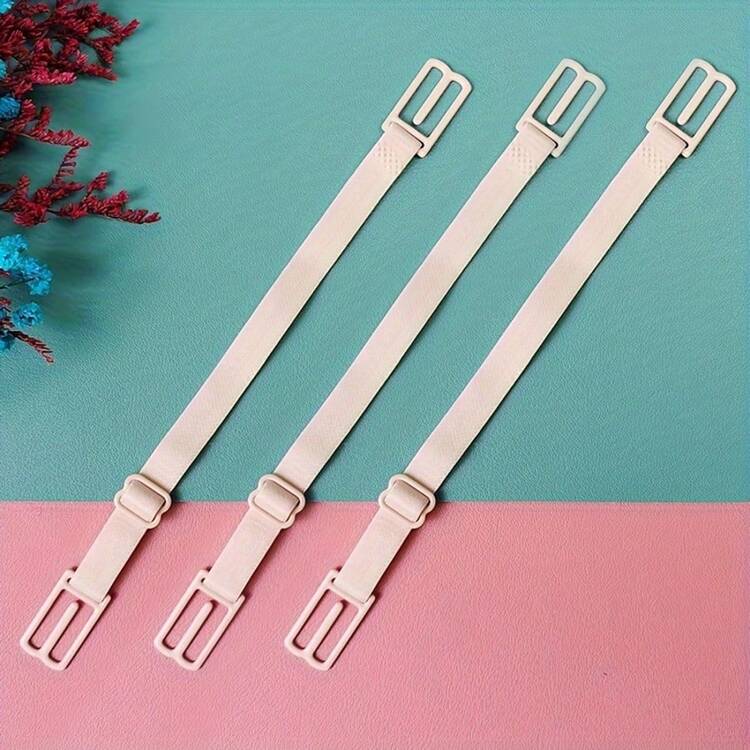 3个装文胸肩带夹，可调节弹性防滑文胸肩带固定器，内衣配件，带金属扣的文胸肩带扣，黑_白_米色 - 彩色 - 查看 10