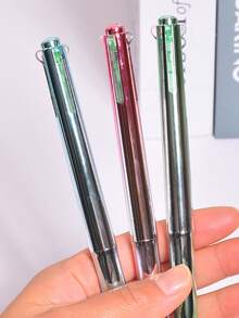 6支装高档金属圆珠笔,黑/红/蓝/绿四色,0.5mm笔芯,适用于办公、学习、商务签字、学生笔记、彩色手账、节日礼物、返校季等场合。 - 預設 - 查看 6