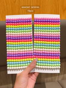 10pcs Random Color Cute Beaded Bracelets, Fashionable Daily Accessories - one-size - View 5