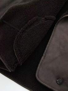 Giacca in pelliccia sintetica reversibile con collo in finta pelliccia, adatta per donna in autunno/inverno, marchio DEEKA - Castano - Visualizzare 5