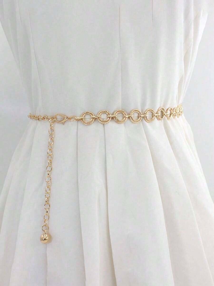 1pc Women Minimalist Fashion Chain Belt, For Decoration Party Halloween Summer, School Fall, Autumn, Halloween - 金子 - 查看 1