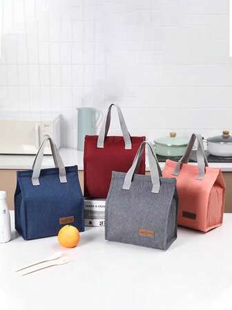 1pc Thick Insulated Lunch Bag, Large Capacity Cooler Bag, Picnic Bag, Thermal Bento Box Bag, Suitable For Students And Office Workers At School, Classroom, Cafeteria, Back To School Season, Office, Travel, Campus Picnic, Insulated Lunch Tote Bag, Minimalist Lightweight Shoulder Bag, Aluminum Foil Thick Lunch Box Bag, Non-Food Contact Layer