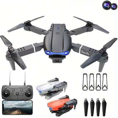 Drone, Yüksek Çözünürlüklü Çift Kamera, Havadan Dört Pervaneli Drone, Optik Sabit Durma, Akıllı Engelden Kaçınma, Katlanabilir Drone, Başlangıç Seviyesi Hediye, Yeni Başlayanlar İçin Uygun, Noel, Cadılar Bayramı, Şükran Günü Hediyesi, Yaratıcı Tatil Seçeneği Hediyesi