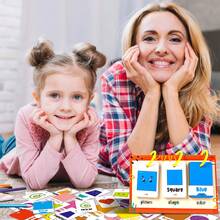 60PCS Early Learning Shape Color Flashcards For Kids Montessori Teaching Aids Pre-School Educational Learning Toy - Multicolor - View 6