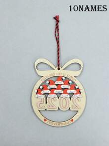 Ornamento natalizio personalizzato a forma di cappello di Babbo Natale, ornamento natalizio personalizzato per la famiglia Natale 2025, decorazioni per albero di Natale con testo personalizzabile, Buon Natale, Primo Natale, Ornamento con nome famiglia, decorazione natalizia per la casa, regali di Natale in legno personalizzati con 2-7 nomi, famiglia affettuosa, Natale, famiglia, papà, mamma