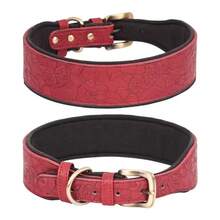 Adjustable Breathable Comfortable Leather Dog Collar, Soft Cotton Lining PU Material Soft Padded Pet Collar - Multicolor - View 6