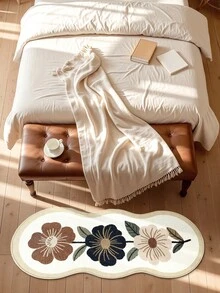 DAJIANG 1 pieza Alfombra de área vintage simple, alfombra pasillo con estampado floral, alfombra de cachemira con patrón de flores y hojas verdes, adecuada para baño, cocina, entrada, pasillo, mesita de noche, sala de estar, dormitorio, alfombra lavable, fácil de limpiar, alfombra de entrada antideslizante, decoración para Navidad, Acción de Gracias, Día de San Valentín, decoración de Navidad, accesorios de baño, decoración de habitación - Multicolor - Ver 6