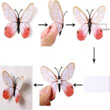 24pcs 3D Vivid Special Man-Made Lively Butterfly Art DIY Decor Wall Stickers Decals Nursery Decoration, Bathroom Décor, Office Décor, 3D Crafts For Nursery Girls Kids Room Bedroom - ColorJ - View 2