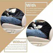 Car Seat Cushion Memory Foam Lumbar Support Sciatica And Lower Back Relief Road Trip Essentials For Driving - Black - View 3