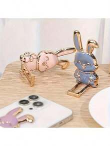 兔子手机支架，返校季手机壳支架，推拉式五金杆，桌面懒人兔子支架 - 彩色 - 查看 5