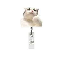 1pc Acrylic Cat Retractable Rotatable Badge Reel ID Card Holder Keychain - Multi-color a - View 22