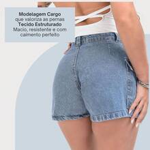 MILLE MODAS SHORT CARGO JEANS WOMEN - Dark Wash - View 7