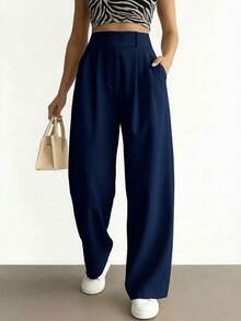 Women's Pants, High Waist, Flare, Flared, Casual, Modern, Elegant, Sophisticated, Palazzo Pants, High Waist, With Side Pockets, Romantic Fabric, Flare, Bell Bottom, Wide Leg, Sweatpants, Pants With Belt, Women's High Waist Jeans With Lycra Cotton Polyester Elastane, Premium Black Skinny Pants Women's High Waist With Lycra Elastane Black Jeans Black Twill Pants Women's Skinny Crepe Mesh Pants With Lined Belt High Waist Slim Quality, Women's Pants, Tailoring, Pantyhose, Crepe Pants, Jeans, Jogger, Denim Jacket, Linen, Women's Wide Leg Palazzo Pants, Monsca Zipper, Women's High Waist Jeans Up To The Navel With Elastane Lycra Women's Clothing, Wide Leg Pants, Duna With Button, Duna Social Palazzo Pants High Waist With Elastic Loop Zipper And Button, Does Not Contain Lining, Women's Palazzo Pants With Pocket High Waist Super Fashion, Modal, Social, Elegant, Social, Blogger, Butt Lifter, Dresses Super Well, - 寶藍色 - 查看 2