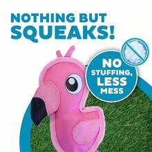 Outward Hound Fire Biterz Flamingo Pl 11ush Firehouse Material Interactive Dog Toy, Small,Small(Packof1),PinkFlamingo - 粉紅火烈鳥 - 查看 5