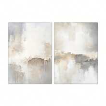 Set Of 2 Modern Minimalist White Abstract Canvas Prints - Elegant Gray & White Neutral Wall Art Decor | Unframed, Suitable For Living Room, Bedroom & Hotel Decoration - Multicolor - View 10