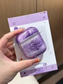 INS 流沙蓝牙耳机保护壳，兼容苹果第一代/第二代 Pro，硬质闪光蓝牙耳机套，耳机保护壳 - 彩色 - 查看 7