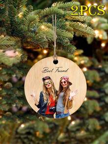1 pezzo Decorazioni natalizie personalizzate con foto - Decorazioni natalizie con foto personalizzate 2024, decorazioni per alberi di Natale, decorazioni natalizie, regali di Natale per mamma, papà, animali domestici, amici, regali per donne, amicizia, regali di compleanno per donne, amici a distanza, migliori amiche, regali per colleghi