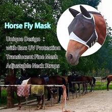 Horse Fly Mask With UV Protection, Equine Fly Mask With Ears - Multicolor - View 6