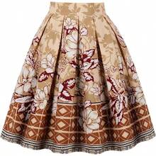 Falda para mujer con estampado floral midi hasta la rodilla, ajuste holgado, plisada 2025 Y2K - X-937 Beige + XL - Ver 1