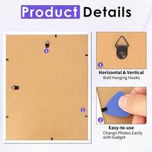 8.5 By 11 Picture Frame White 10PK, Picture Frames 8.5 X 11 With Shatterproof HD Plexiglass, Horizontal And Vertical Wall Hanging Photo Frames For Photo, Poster, Certificate, Magazine,8.5''x11'',White*10 - 白色*10 - 查看 6