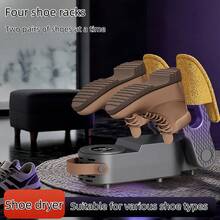 Dual-Stand Portable Shoe Dryer Retractable Shoe Drying 360° Warm Air Circulation Sturdy Design Suitable For Gloves And Boots Smart Timer Home & Outdoor Shoe Dryer - 美規A型插(110-127V) - 查看 3