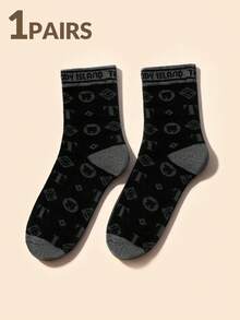 1/5Pairs Socks, Comfortable Soft Sports Socks, Four Seasons Socks, Creative Cartoon Pattern Fashionable Versatile Soft And Comfortable Socks - Multicolor - View 10