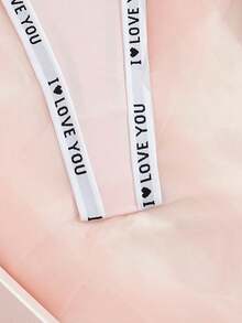 Women Letter Band Breathable Sexy Bikini G-String - Pink - View 6