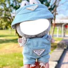 1pc Clothing Only] 17cm Pull String Cloth Hanging Decor, Sitting Party Outfit, Colorful Plaid Overalls, Toddler Clothes, Hot Item - Multicolor - View 8