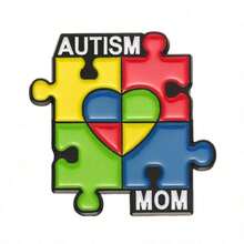 3pcs,"Autism" Enamel Pin Rainbow Puzzle Pieces Badge Jewelry Mother Autistic Awareness - Multicolor - View 6
