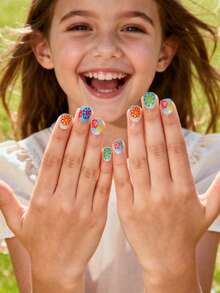 3 Sheets Cute Cartoon Pattern Nail Sticker For Girls Cartoon Nail Art Stickers Nail Decals For Nails Kids Women DlY Nail Supplies For Children Gifts - Multicolor - View 4