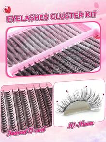 640/608/544片D型卷翘单根假睫毛,大容量分段式假睫毛,含胶水和镊子,新手友好型睫毛嫁接套装,适合各种眼妆,可在家DIY,柔软自然,浓密蓬松,放大双眼,大容量睫毛册,假睫毛+睫毛夹+睫毛刷套装,适合日常、婚礼、派对等各种场合。 - 彩色 - 查看 11
