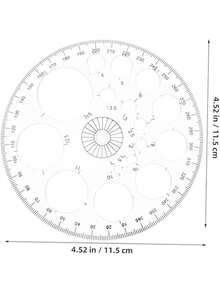 1pc Full Circle Colorful Protractor, Round Shaped Template Ruler, Essential For Handicrafts, 360 Degree Rotatable With Circle And Angle Scales, Suitable For Drawing, Sewing, Office And Study Supplies, Colorful Protractor Special Edition, 4.55 Inch Diameter, Ideal For Handicrafts, Sewing And Design Projects, Sewing Ruler,Rulers - Clear - View 4