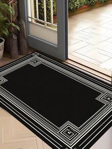 1pc Retro Design Lightweight Anti-Slip Area RugRug With Vintage "Eye Of Wisdom Pattern " Pattern, Suitable For Indoor/Outdoor Entrance, Kitchen, Balcony Or Bedroom Mat, Dirt-Resistant, Easy Care, Machine Washable, Ironable, Lightweight Household Rug Home Bathroom Decor Floor Carpet Outdoor Rug Door Mat Fall Decor Bathroom Accessories Back To School Entryway Decor - 黑色 - 查看 7