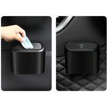 1 szt. miniaturowy kosz na śmieci do samochodu z pokrywką, szczelny, zawiera 30 worków na śmieci, wygodny i higieniczny, akcesorium samochodowe, można zawiesić na drzwiach samochodu w celu przechowywania i uporządkowania - Wielokolorowe - Zobacz 6