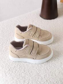 1 par halkfria skor med mjuk botten för småbarn, mångsidig kardborreknäppning, lämplig för vår/höst - Kaki - Visa 6