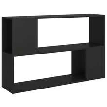 Libreria vidaXL nera, 100x24x63 cm, in legno. - Castano - Visualizzare 5