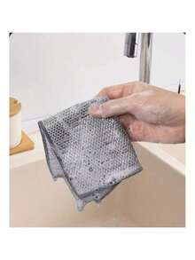 30pcs Magic Cleaning Cloth Thickened Double -Sided Metal Steel Wire Rags Kitchen Dish Pot Washdishing Cloths Towel Clean Tools - Silver - View 8