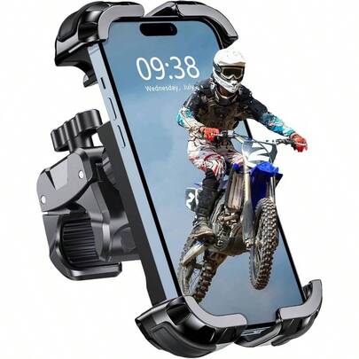 Bike Phone Mount, Upgrade 1s LockSecure Motorcycle Phone Mount, 360 Rotatable Phone Holder Bike Handlebar Compatible With/ 4.6. 8 Inch Cell Phone