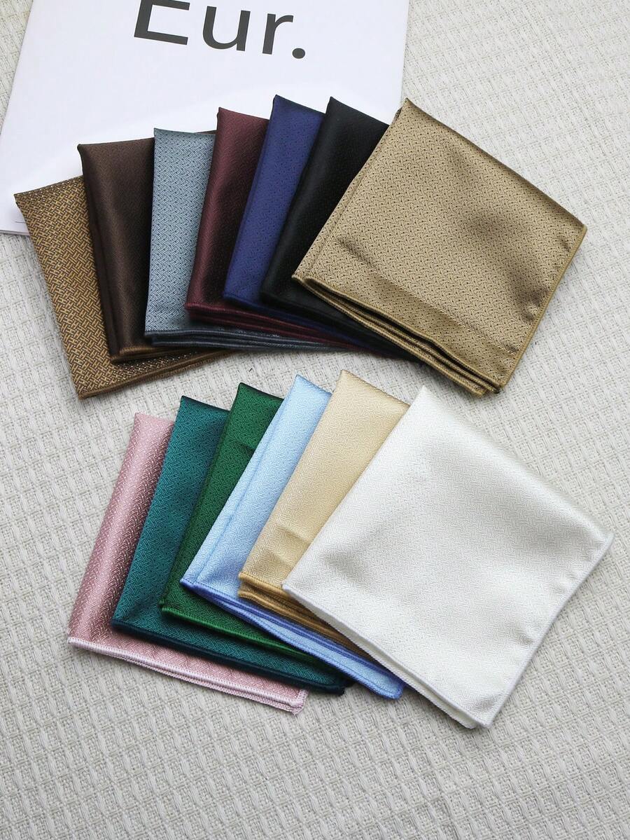 1 Stück einfarbiges Herren Einstecktuch, geeignet für Geschäft, Lässig, Party und als Geschenk - Verschiedenfarbig - Übersicht 1