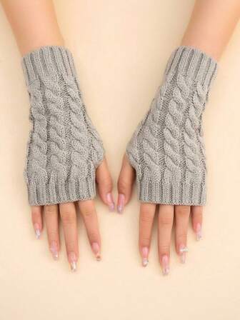 Discover The Perfect Blend Of Fashion And Function With Our Soft Knitted Half-Finger Gloves! Ideal For Crisp Autumn Days Or Chilly Offices, These Gloves Keep Your Palms Cozy While Allowing Full Finger Freedom For Using Your Phone. The Elegant Fit And Neutral Color Beautifully Frame Your Manicure, Making Them The Ultimate Chic Accessory For Any Stylish Outfit.
