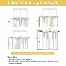 OWENIE Natural Kitchen Curtains Over Sink 30 Inch Length 2 Panels Set, Light Filtering Textured Short Cafe Curtains For Bathroom Windows, Small Curtain For Cabinet Basement RV Camper, 30\ W By 30\ L,30inchWx30inchL(Packof2),Natural - Natural - 查看 4