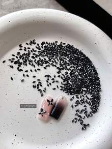 100颗尖底锆石美甲装饰品，超闪亮迷你黑色微锆石马眼美甲饰品美甲用品 - 黑色 - 查看 5