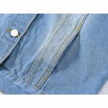 - Chalecos de mezclilla rasgados para mujer, estilo casual, sin mangas, con bolsillos con solapa, Azul, - inicial - Ver 8